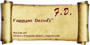 Faggyas Dezső névjegykártya