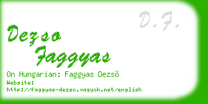 dezso faggyas business card